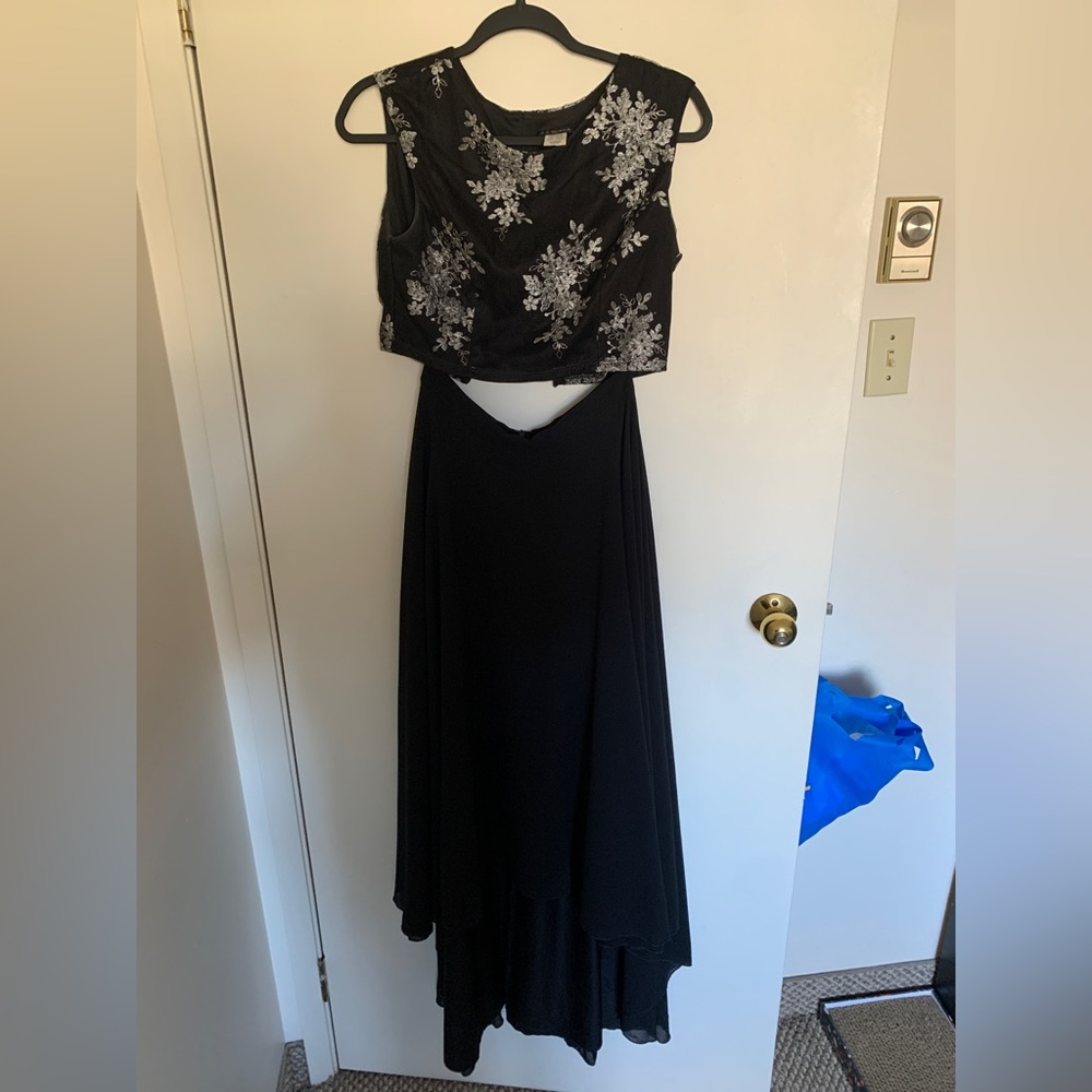 Two Piece La Scala High Low Formal Dress